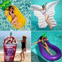 Water Pinewood Inflatable Floating Bed Pineapples Floating watermelon eggplant Cactus Floating Island Floating Board Air Cushion Drifted swimming