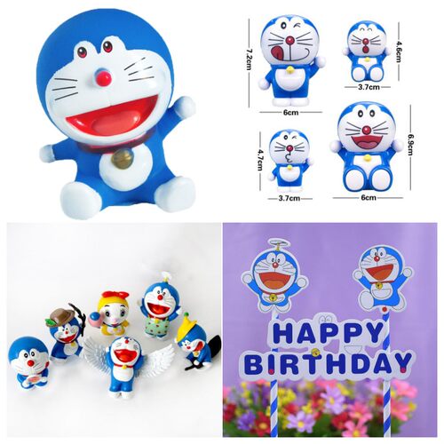 叮当猫蛋糕装饰摆件卡通六一儿童节男孩烘焙生日派对机器猫配件 - 图1