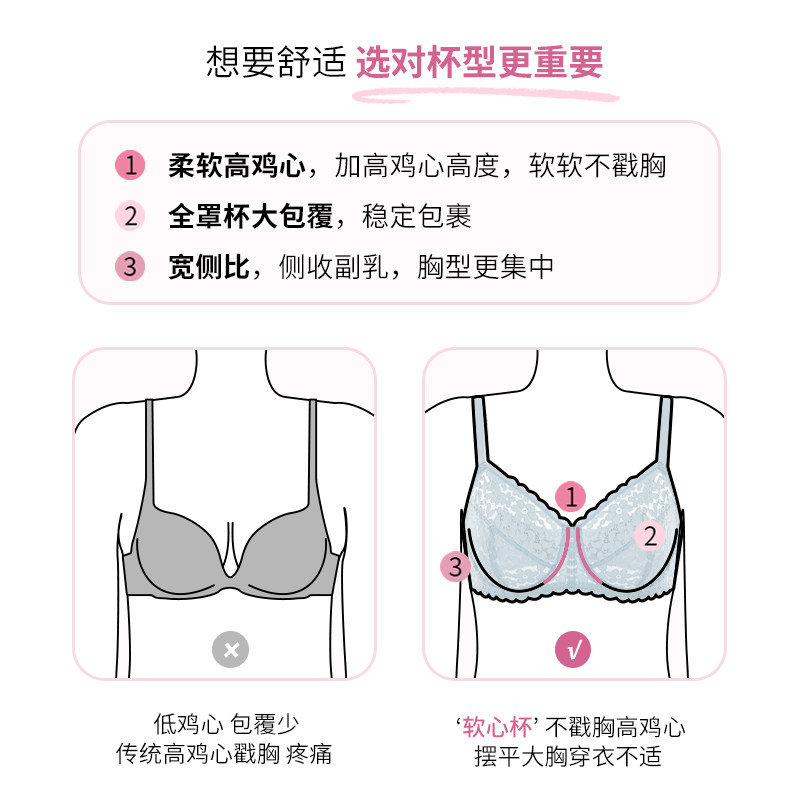 dbv法式超薄大胸显小胸超薄款内衣 dobreva文胸