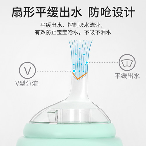 大宝宝吸管奶瓶1岁2岁一岁以上ppsu耐摔品牌防胀气鸭嘴吸管式奶瓶 - 图2