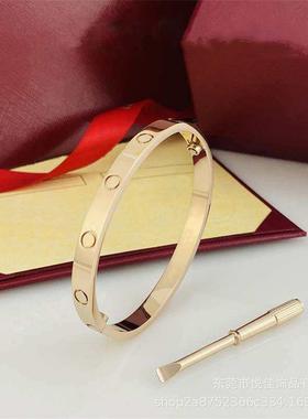 直销卡加五代钛钢手镯永恒之环螺丝刀情侣时尚手环玫瑰金卡家