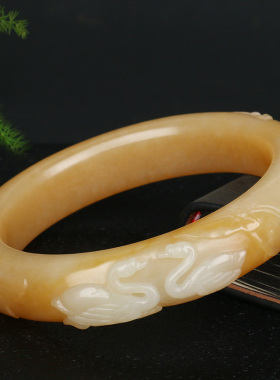 涵韵珠宝鸳鸯手镯手饰和田玉雕刻