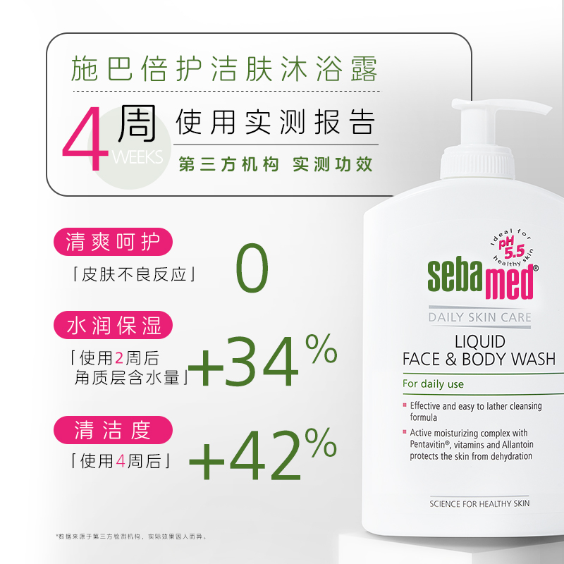 sebamed施巴洁肤沐浴露男女德国洗澡淋浴大瓶家庭装大容量1000ml