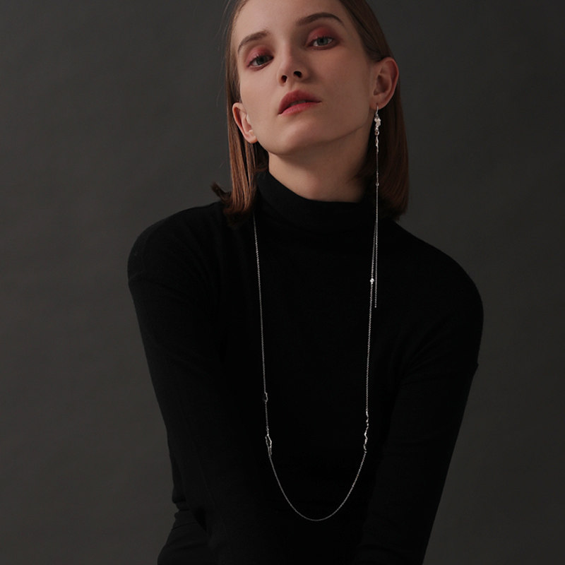 ewest艺未小众设计感女气质毛衣链 ewest项链