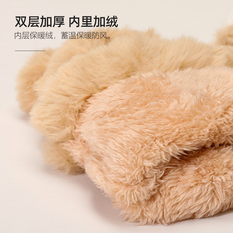 冬季保暖亲肤可爱樱桃毛球露指女户外学生玩雪防冻棉翻盖半指手套,淘宝优惠券,粉丝福利购,淘宝优惠卷