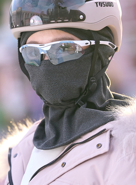 女骑车护颈秋冬季保暖户外套头帽