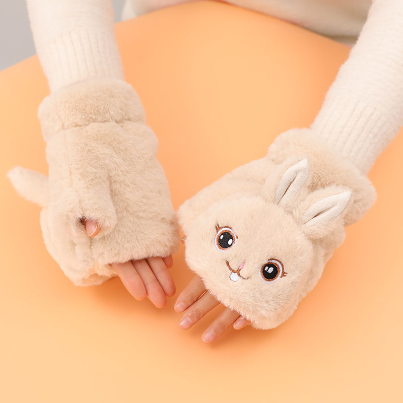 新秋冬翻盖露指半指手套韩可爱保暖加绒加厚男儿童百搭学生女写字,淘宝优惠券,粉丝福利购,淘宝优惠卷