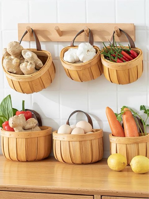 Kitchen storage basket ginger and garlic storage basket wall-mounted basket