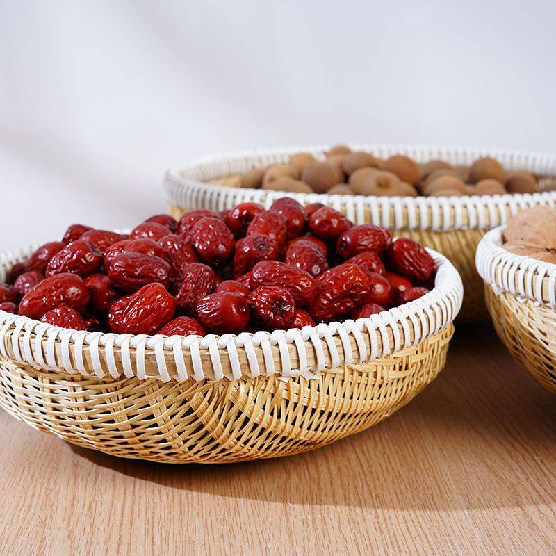 精编竹编制品圆簸箕洗菜竹篮子干果零食收纳小箩筐家用水果馒头筐,淘宝优惠券,粉丝福利购,淘宝优惠卷