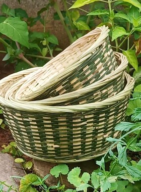 竹子馒头筐家用竹编筐竹子编织竹制品手工编织篮竹编篮竹蒸笼批发