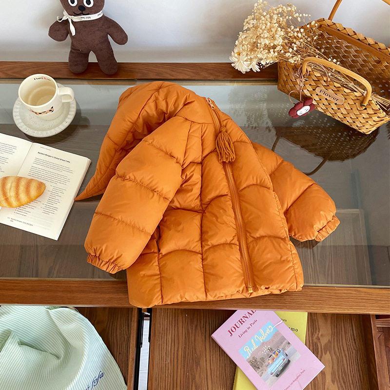 儿童羽绒服2025冬季连帽南瓜色韩版男女童羽绒服可爱中小童棉服,淘宝优惠券,粉丝福利购,淘宝优惠卷