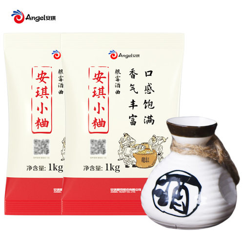 安琪小粬 小曲麸曲家用传统熟料固态根霉酵母白酒曲酒药酒饼1000g - 图0