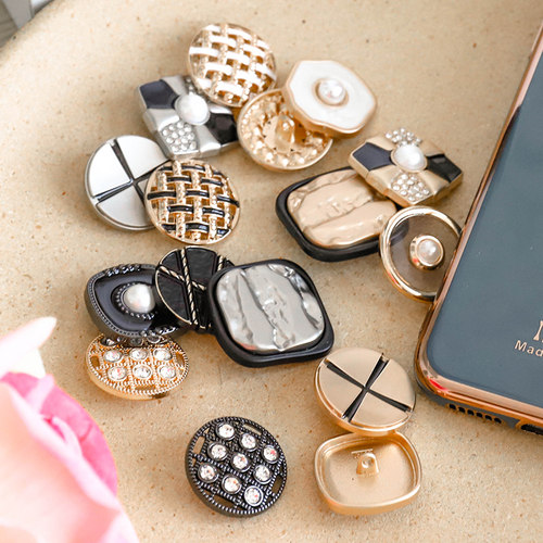 高档扣子金属纽扣男女百搭金色黑色西装毛衣大衣装饰圆形异形扣 - 图0