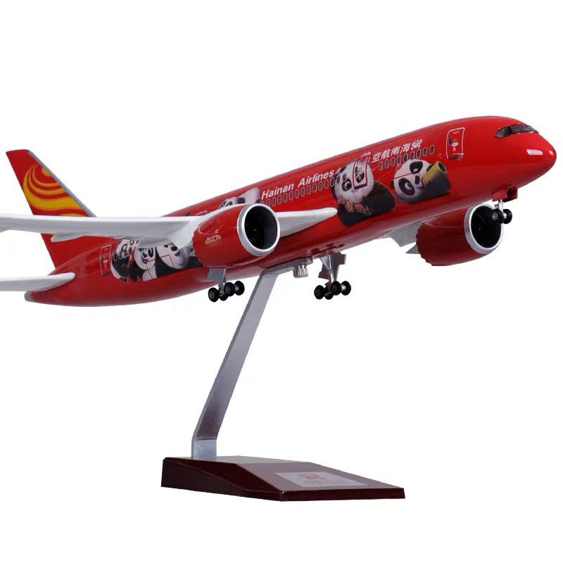 仿真飞机模型波音B787-9海南航空功夫熊猫彩绘客机礼品航模带轮 - 图3