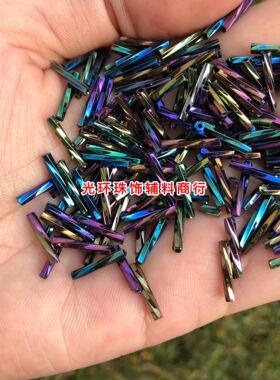 diy玻璃黑色螺旋炫彩珠管