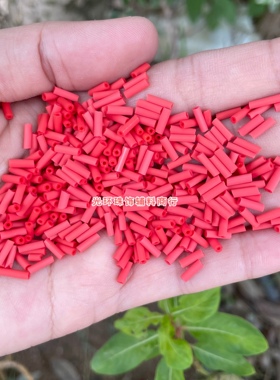 光环珠饰 6mm哑光瓷红色玻璃珠管DIY饰品磨砂管珠手工材料散珠