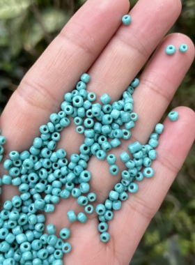 光环2mm3mm3.6mm蓝绿色玻璃米珠手工刺绣珠子DIY饰品串珠材料配件