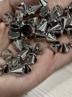 DIY铆钉 电镀6mm8mm10mm12mm金/银色/枪色/古铜色锥形尖面钻