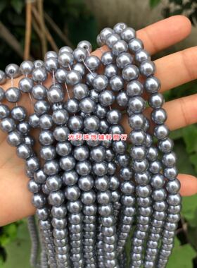 浅灰色不脱皮手工散珠