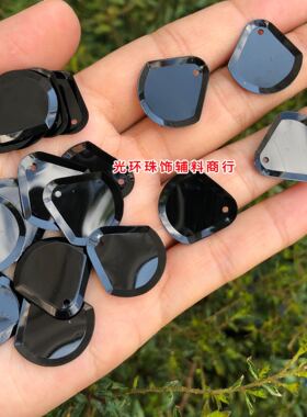 diy黑色手工扇形亮片