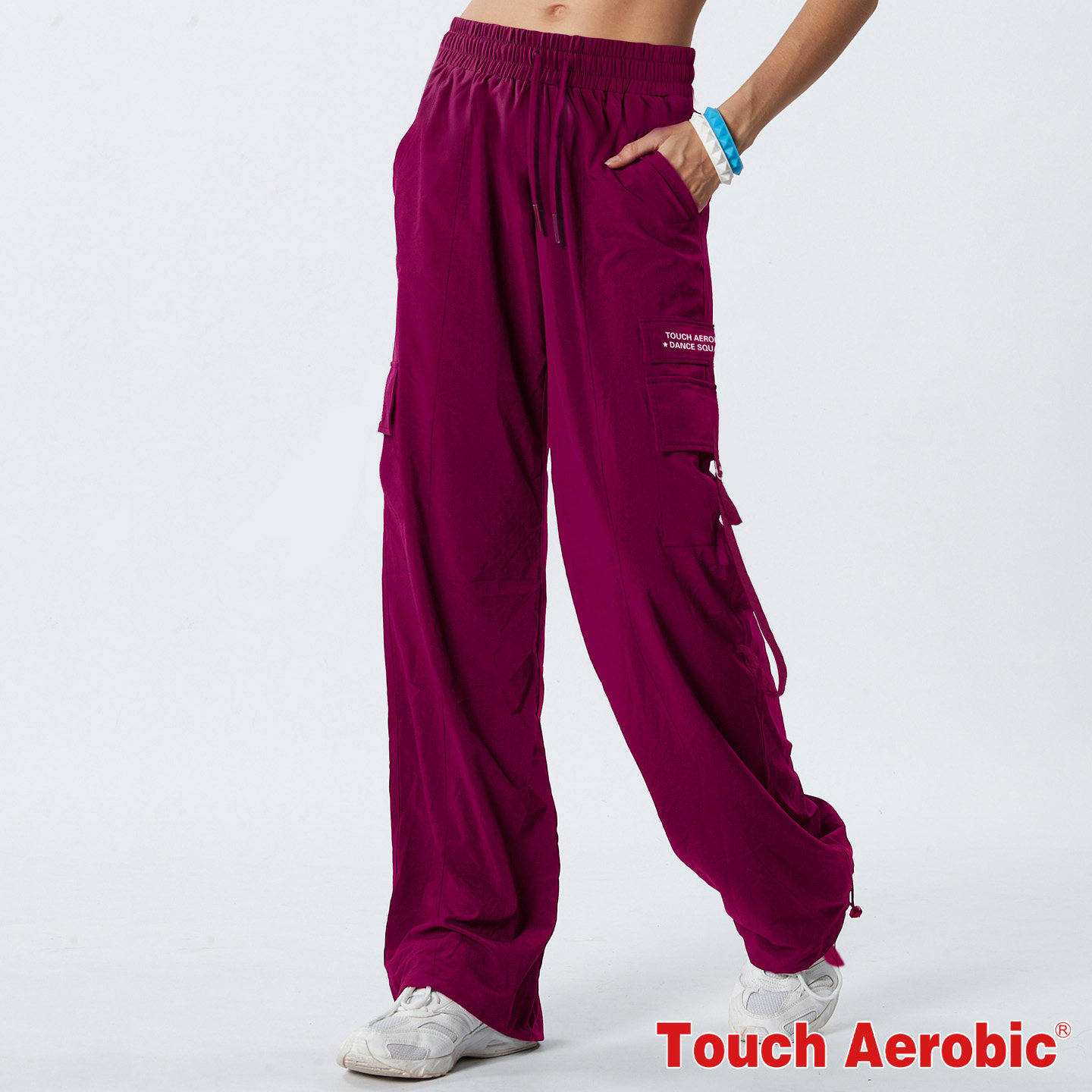 TOUCH AEROBIC高腰直筒个性时尚工装裤复古街舞宽松健身舞蹈长裤,淘宝优惠券,粉丝福利购,淘宝优惠卷