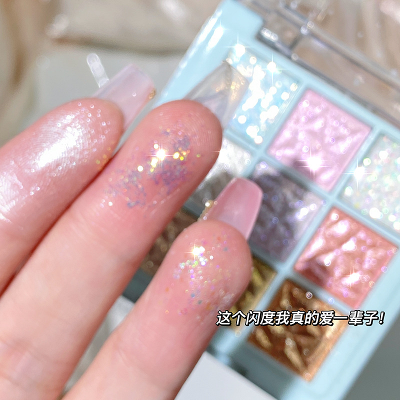 ZVEV圣诞雪花九色眼影盘表演舞台化妆眼影亮晶晶眼部专用主角焦点 - 图0