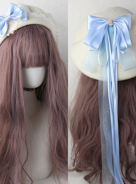 lolita女手作蕾丝蝴蝶结贝雷帽