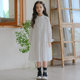 Long-sleeved white princess dress for spring and autumn girls dress