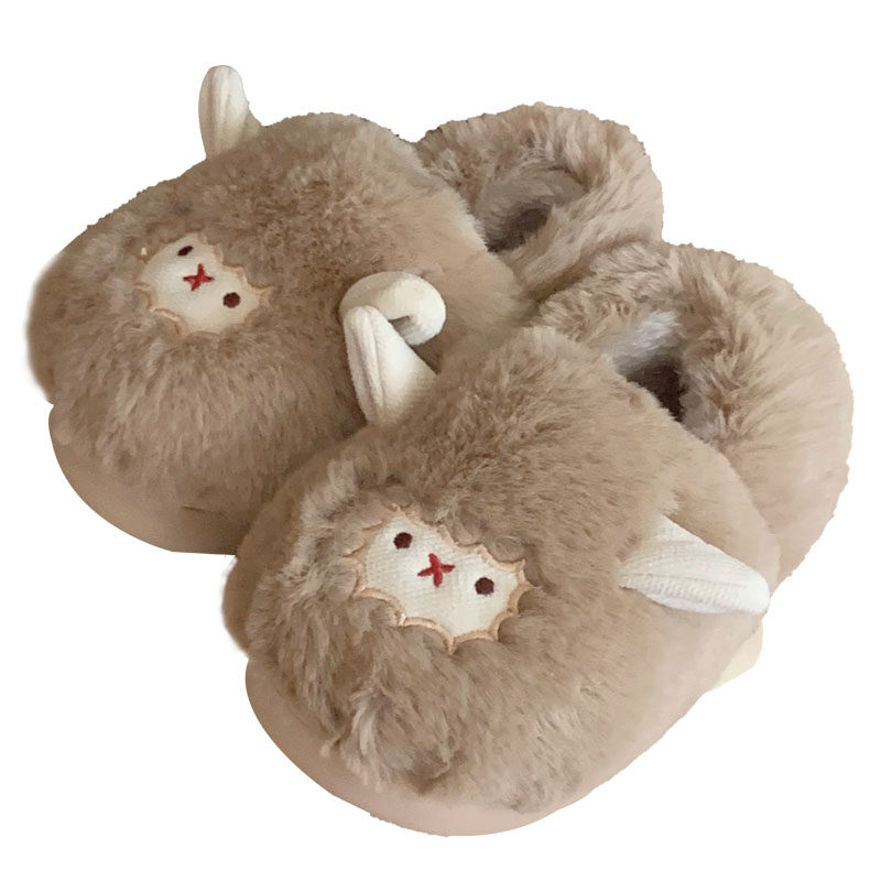 舒适毛绒绒保暖防滑全包跟月子鞋女冬季少女心可爱小羊亲子棉拖鞋,淘宝优惠券,粉丝福利购,淘宝优惠卷