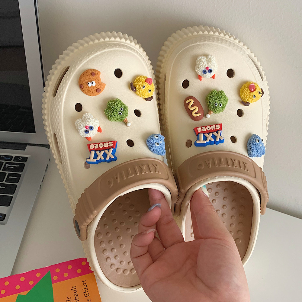 创意可拆卸增高软厚底洞洞鞋女夏季户外防滑踩屎感可爱怪兽凉拖鞋,淘宝优惠券,粉丝福利购,淘宝优惠卷