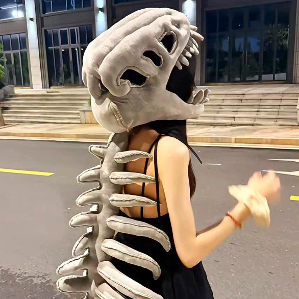 鹿晗同款中华恐龙骨架头套衣服装扮表演服cosplay万圣节服饰装饰 - 图1