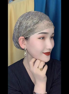 弹力时尚风薄款烫钻包头帽