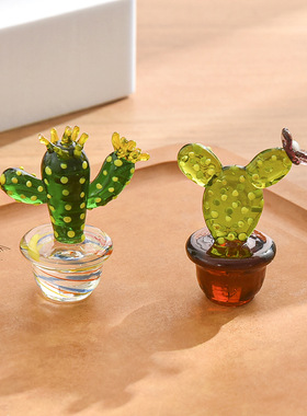 创意玻璃仙人掌家居桌面迷你摆件