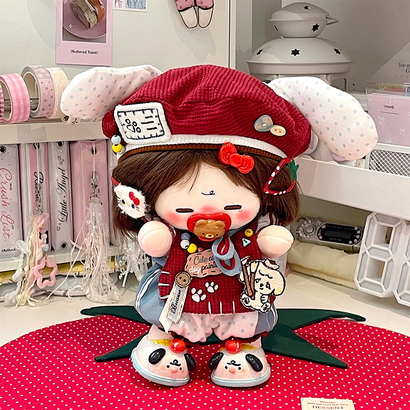 碳酸起泡小狗画家20cm娃衣可爱套装棉花娃娃娃衣宇宙商店rua娃吧 - 图0