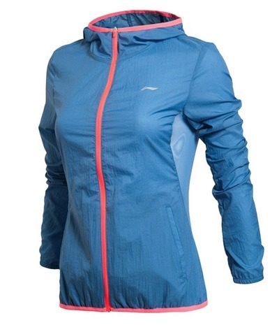 李宁跑步女子春夏新款运动风衣连帽外套AFDK026-2 - 图1