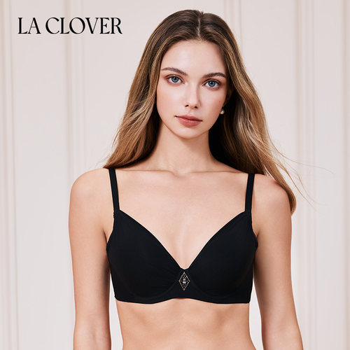 LACLOVER光面褶皱设计洞洞杯透气文胸女钻石之吻LC11H32 - 图0