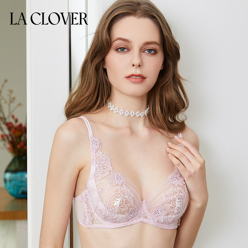 【女神杯】LACLOVER自由女神系列性感立体刺绣薄杯文胸LC13JL1 - 图1