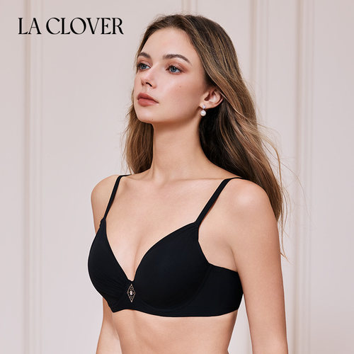 LACLOVER光面褶皱设计洞洞杯透气文胸女钻石之吻LC11H32 - 图2