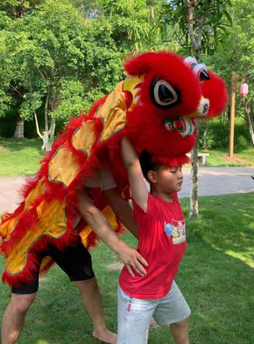 羊毛套装佛山锣鼓小孩运动舞狮子