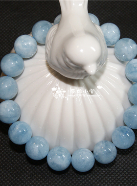 男女款饰品单圈情侣礼物海蓝宝石