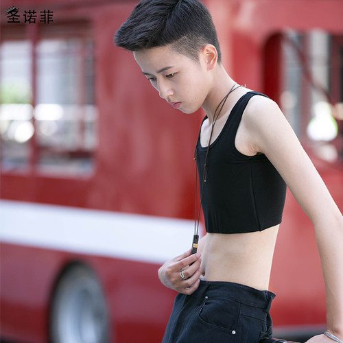 圣诺菲帅t棉运动防震固定C0S加强绷带平胸透气夏短款束胸背心内衣 - 图1