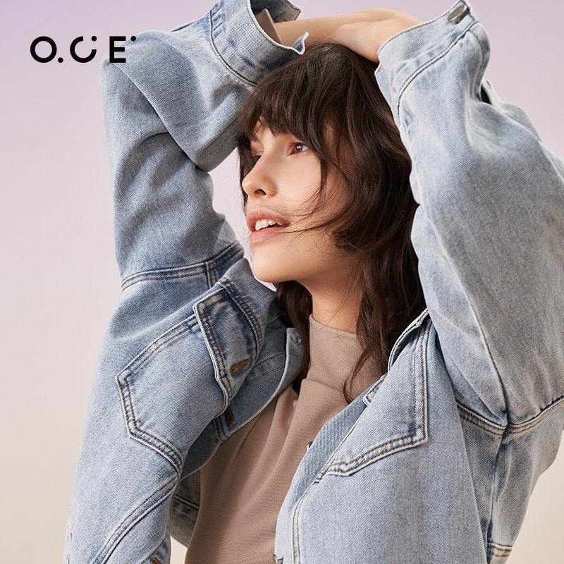 oce复古牛仔2022春季新款潮短外套 oce短外套