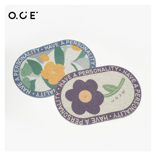 OCE地垫入户门垫丝圈地毯进门防滑耐脏浴室门口卫生间脚垫花卉 - 图3