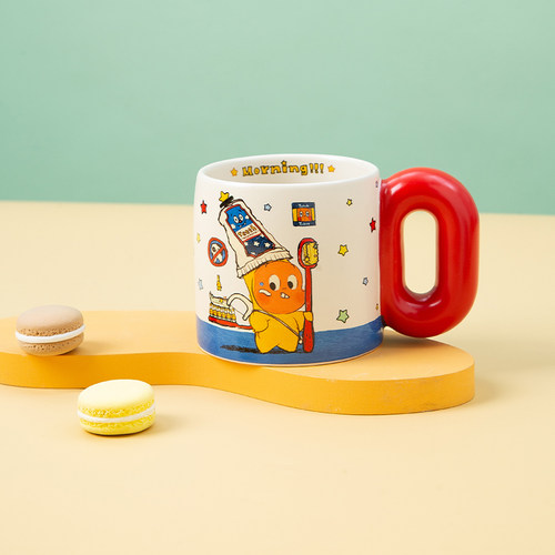 OCE吐司星星人胖胖杯陶瓷马克杯水杯家用喝水咖啡杯高颜值情侣杯 - 图2