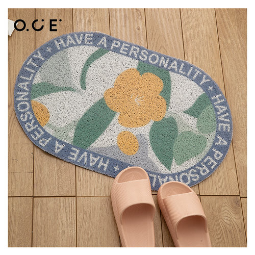 OCE地垫入户门垫丝圈地毯进门防滑耐脏浴室门口卫生间脚垫花卉 - 图0