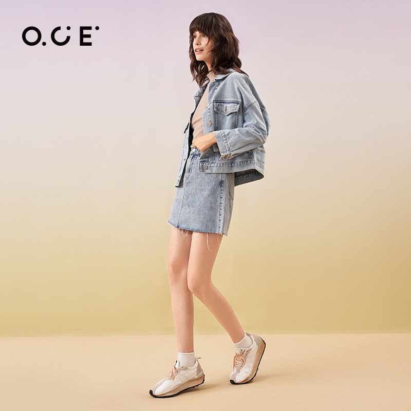 oce复古牛仔2022春季新款潮短外套 oce短外套