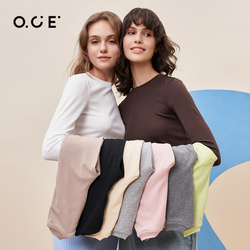 oce半高领2021秋季新款纯色打底衫 oceT恤