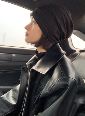 百搭毛线女日系针织堆堆帽男帽子