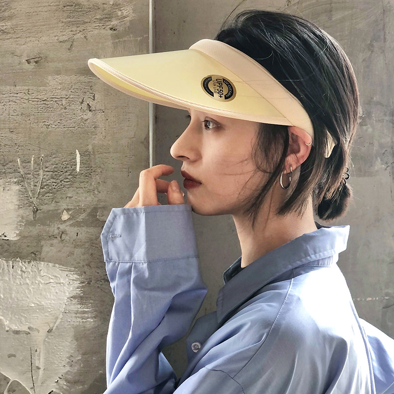 晚晚同款夏季大帽檐遮阳帽子女UV防紫外线户外骑行遮脸空顶防晒帽_虎窝淘