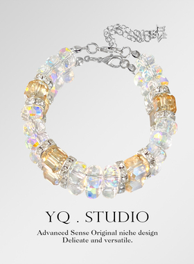 YQ.STUDIO|【金秋碎碎冰】2025秋新款闪耀人造水晶手链女闺蜜饰品